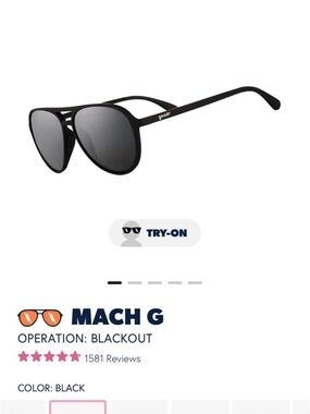 Goodr Mach G Sunglasses in operation blackout! NEW IN BOX